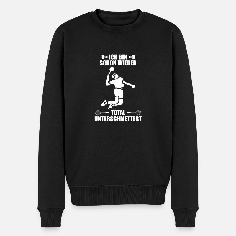 Unterschmettert Badminton Badmintonspieler - Männer Premium Bio Pullover - Schwarz