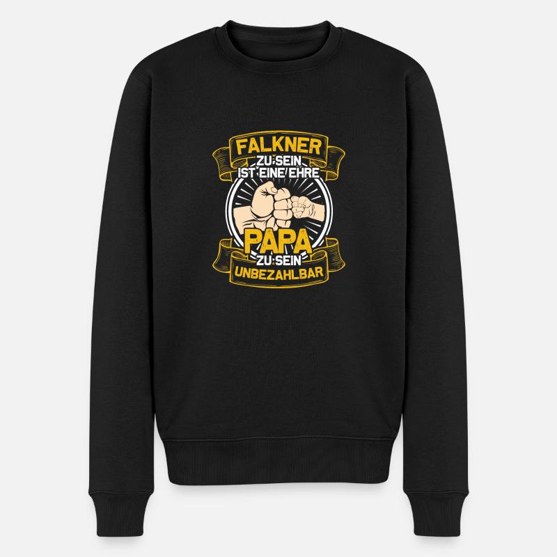 Papa Falknerei Falkner - Männer Premium Bio Pullover - Schwarz