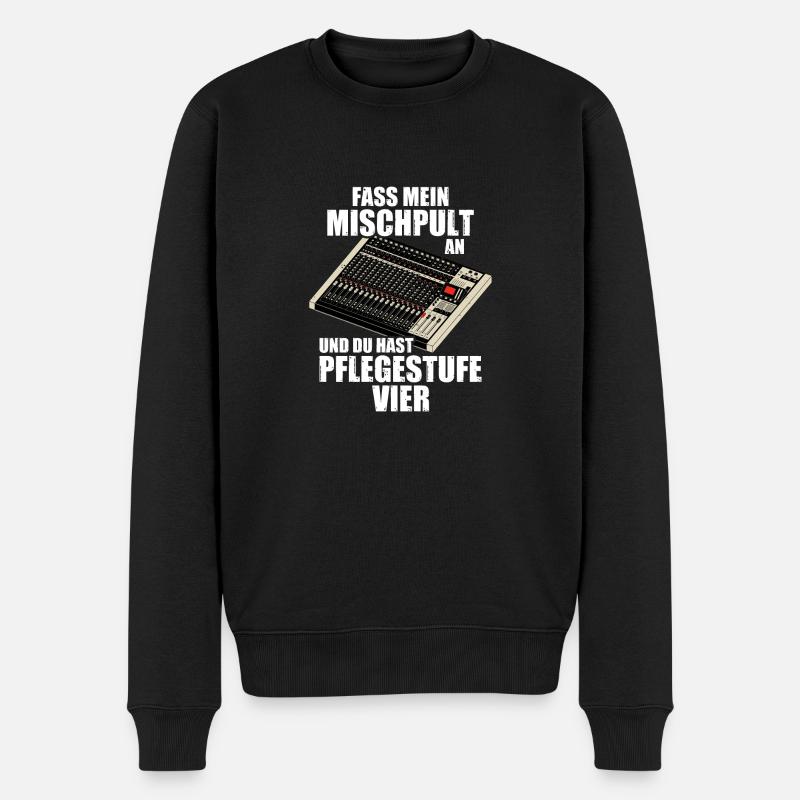 Pflegestufe 4 Tontechniker Toningenieur Tonmeister - Männer Premium Bio Pullover - Schwarz