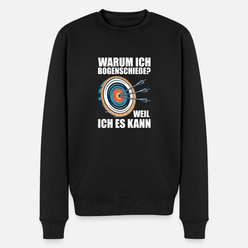Warum ich Bogenschieße Bogenschießen Bogenschütze - Männer Premium Bio Pullover - Schwarz