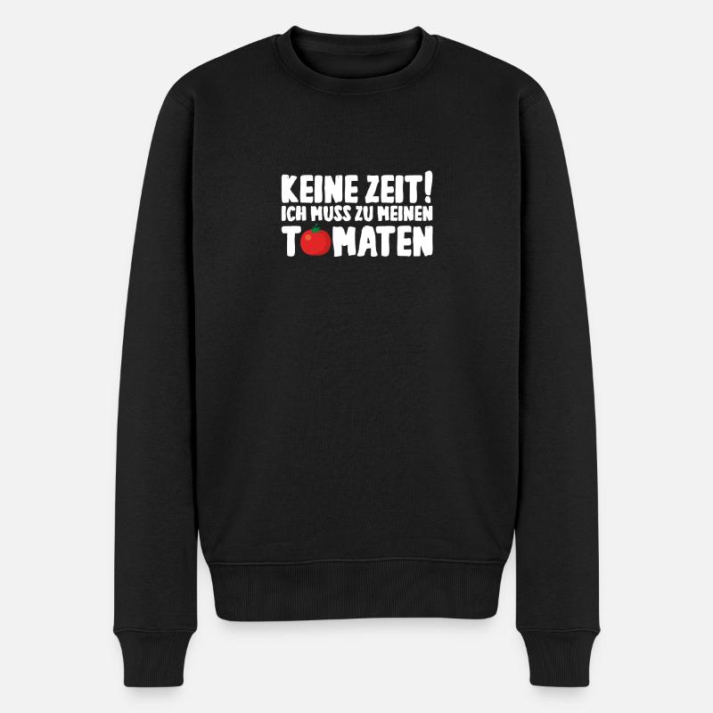 Ich muss zu meinen Tomaten - Männer Premium Bio Pullover - Schwarz