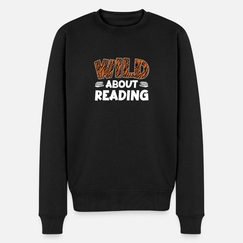 Buchliebhaber Bücher lesen Leseratte Bücherwurm - Männer Premium Bio Pullover - Schwarz