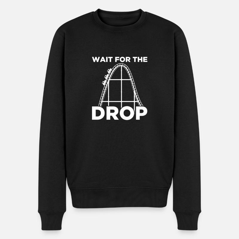 Attendre la chute Rollercoaster Achterbahn - Pull Premium bio Homme - noir