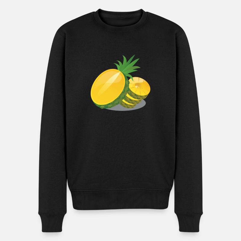 Ananas in Scheiben - Männer Premium Bio Pullover - Schwarz