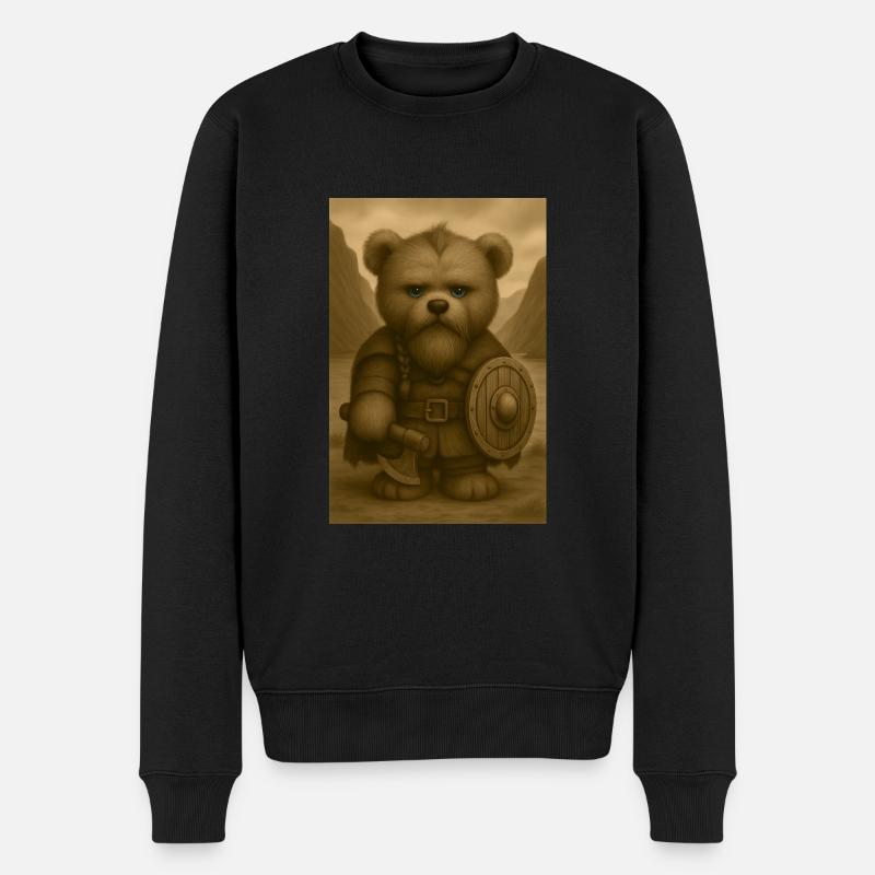 Viking-Teddy - Männer Premium Bio Pullover - Schwarz