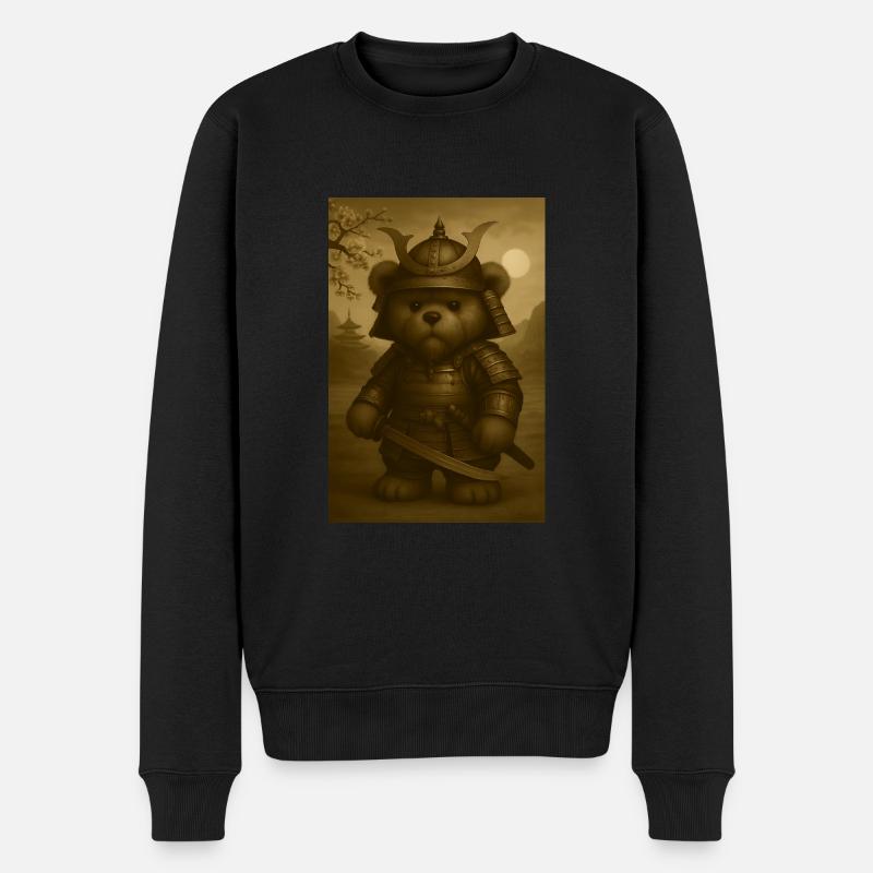 Samurai-Teddy - Männer Premium Bio Pullover - Schwarz