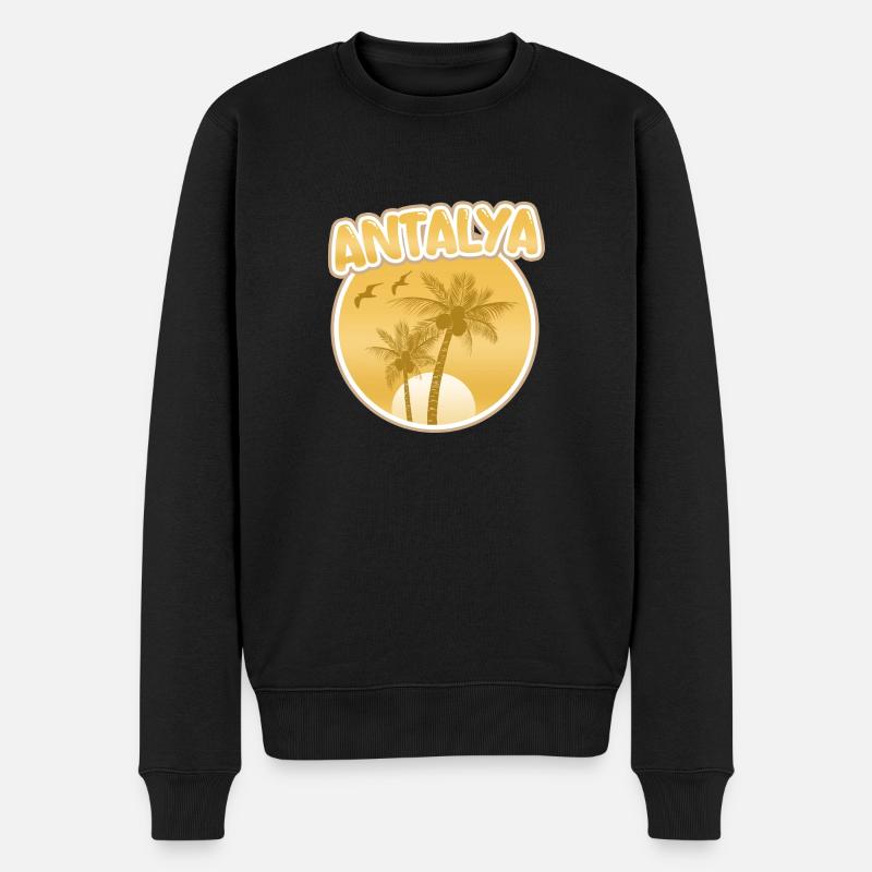 Antalya - Männer Premium Bio Pullover - Schwarz