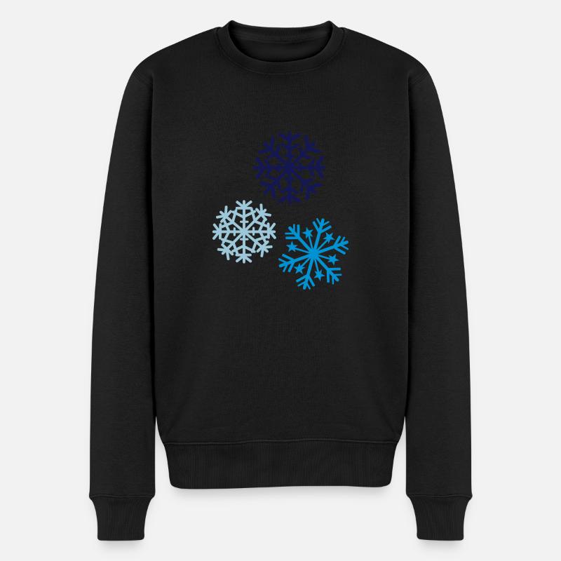 Schnee - Männer Premium Bio Pullover - Schwarz