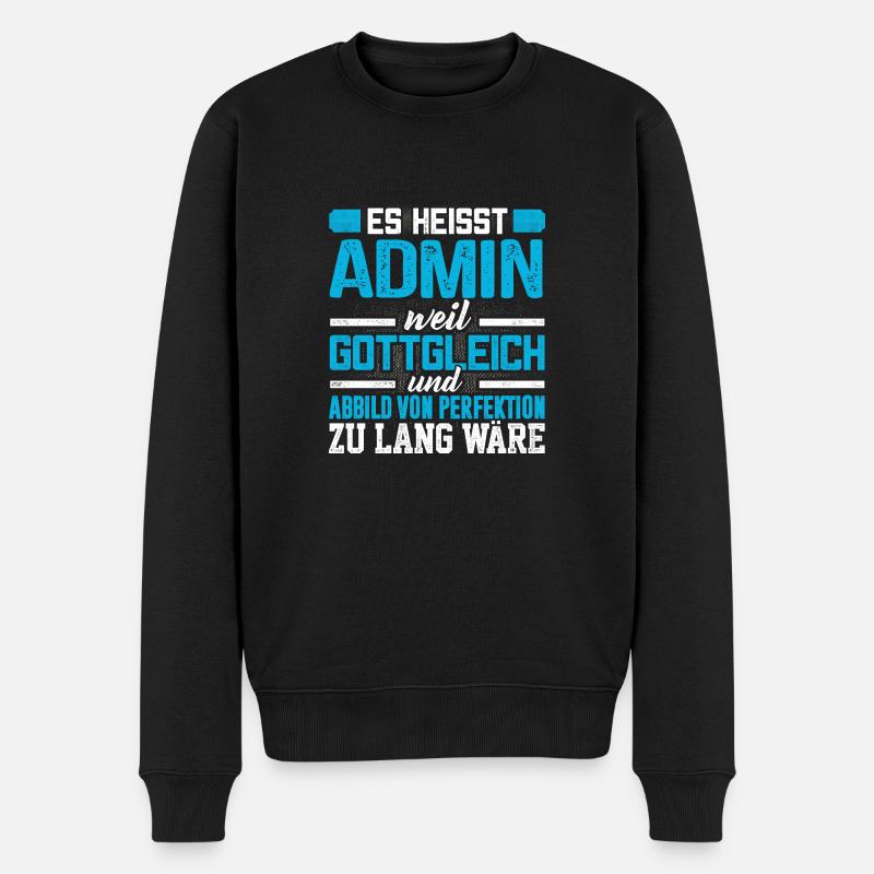 ADMIN - Perfekt - Männer Premium Bio Pullover - Schwarz