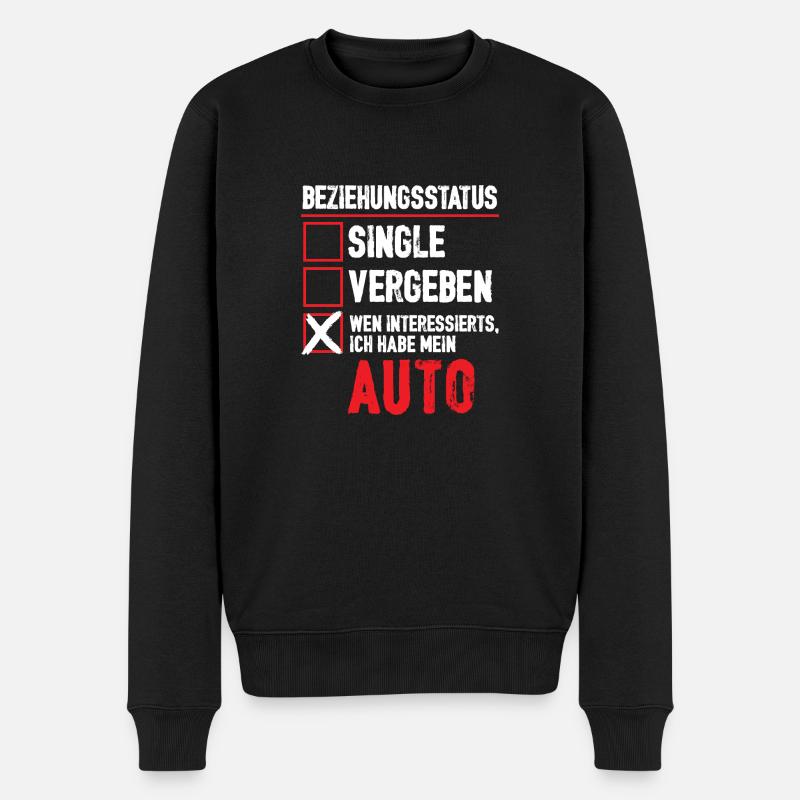 Beziehungsstatus Auto - Männer Premium Bio Pullover - Schwarz