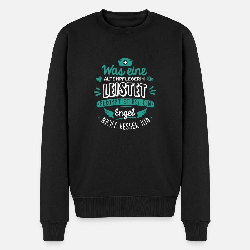 Altenpflegerin Pflegerin Altenpflege Geschenk - Männer Premium Bio Pullover - Schwarz
