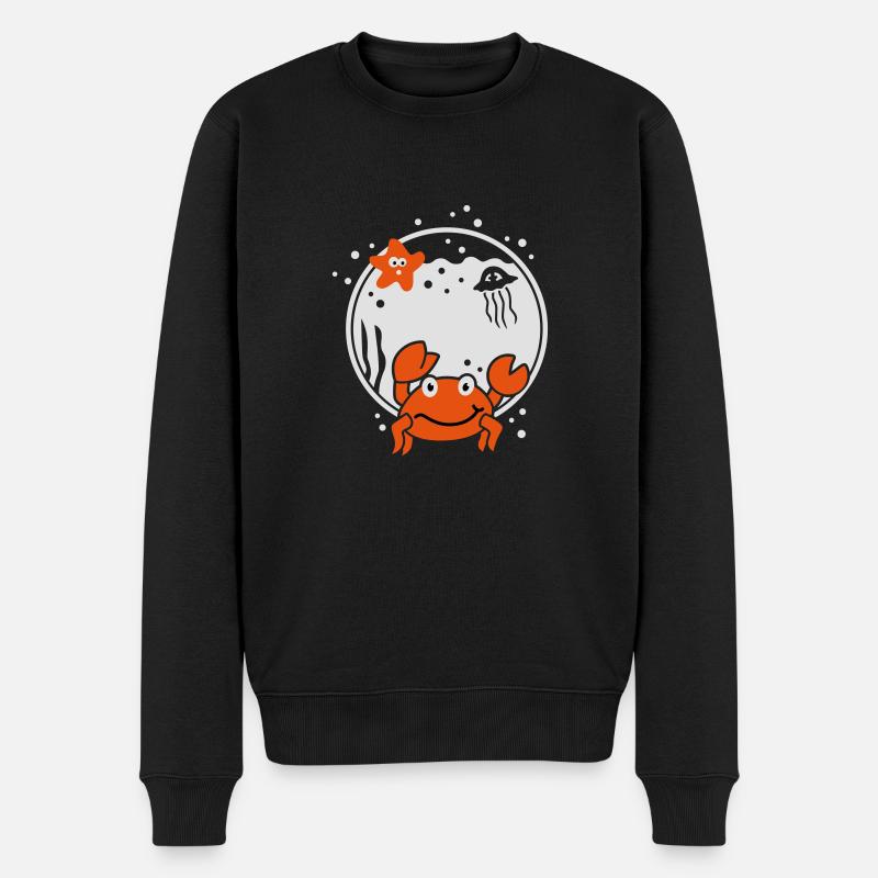 Sternzeichen Krebs zodiac - Männer Premium Bio Pullover - Schwarz