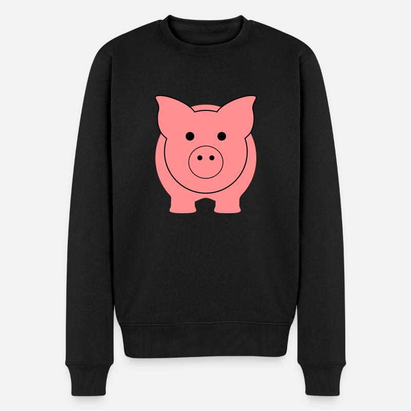 schweinchen_2fb - Männer Premium Bio Pullover - Schwarz