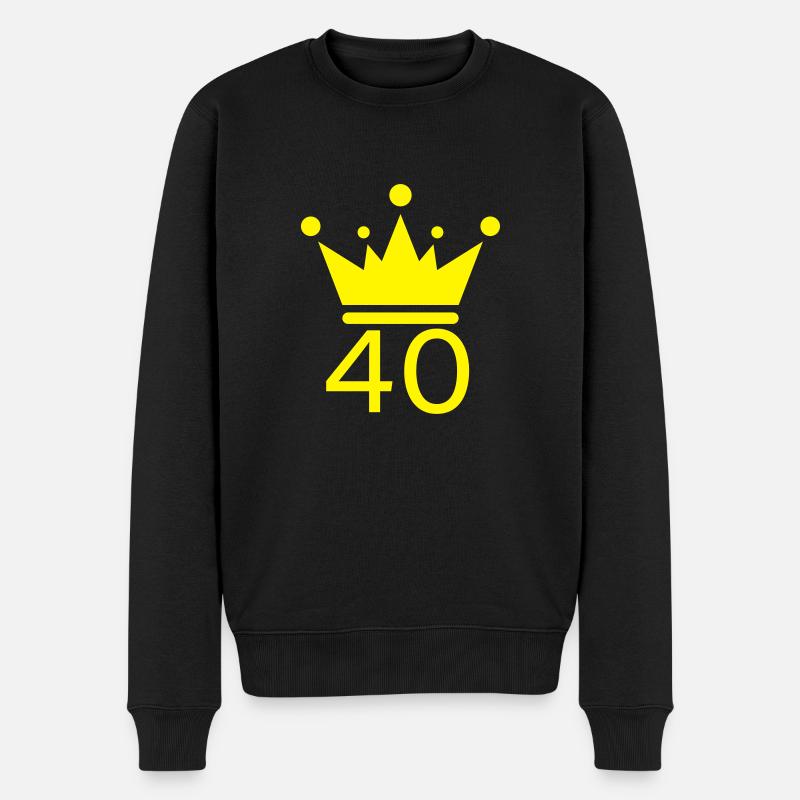 40 couronne - Pull Premium bio Homme - noir