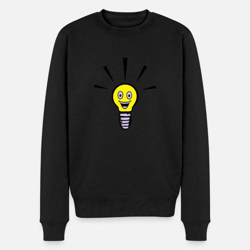 lustige Glühbirne - Idee - Männer Premium Bio Pullover - Schwarz