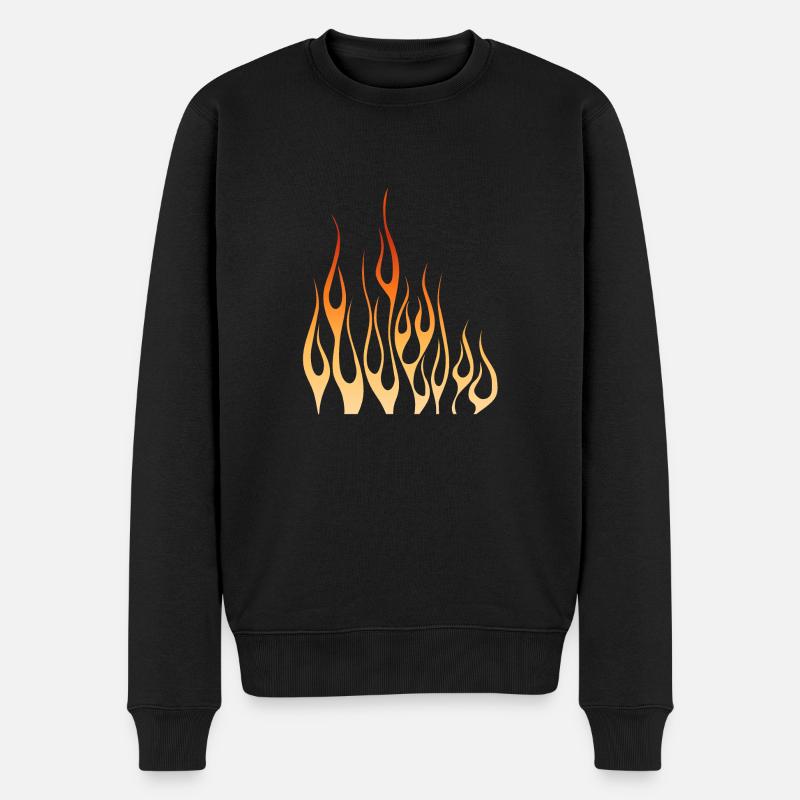 Flamme Flamme Flammen - Männer Premium Bio Pullover - Schwarz