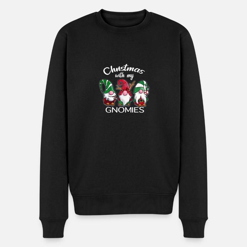 Weihnachten mit meinen Gnomies - Männer Premium Bio Pullover - Schwarz