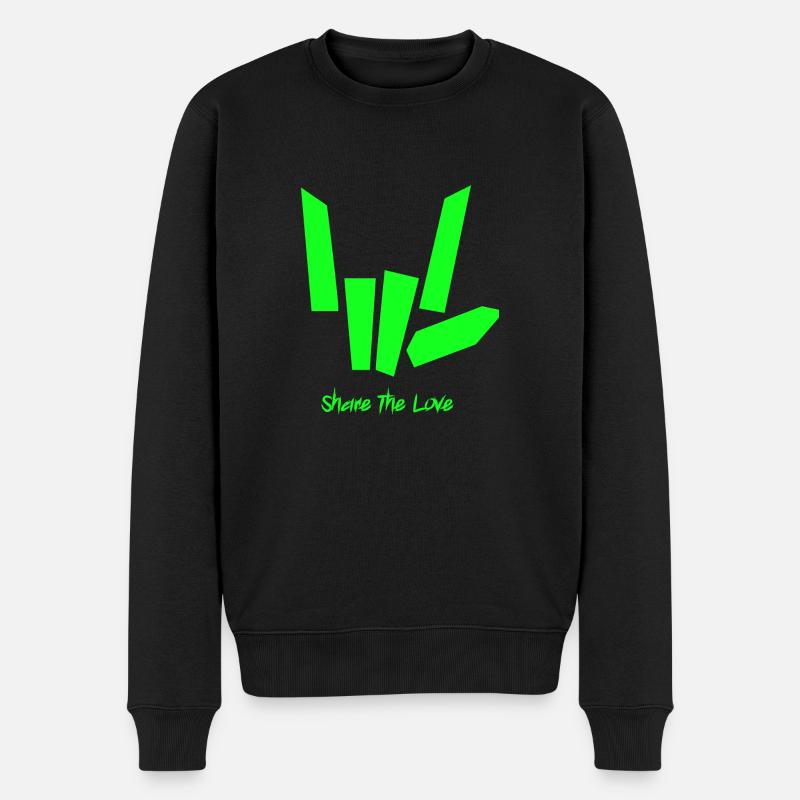 Teile die Liebe - Männer Premium Bio Pullover - Schwarz