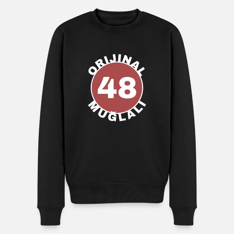 Muğla - Männer Premium Bio Pullover - Schwarz