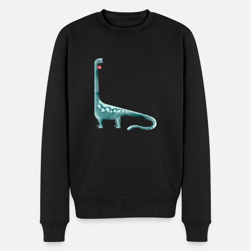 Brachiosaurus - Männer Premium Bio Pullover - Schwarz