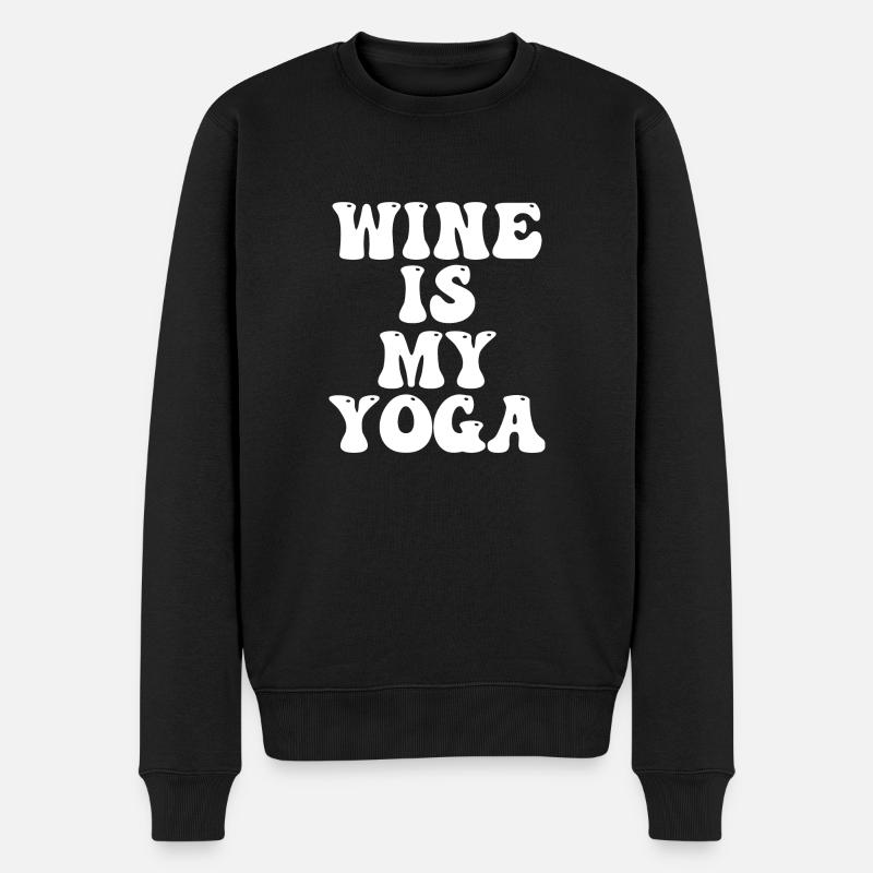 Le vin est mon yoga - Pull Premium bio Homme - noir