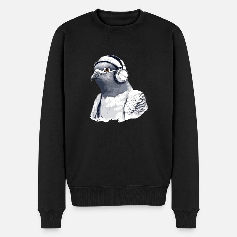 Zaki le pigeon audiophile - Pull Premium bio Homme - noir