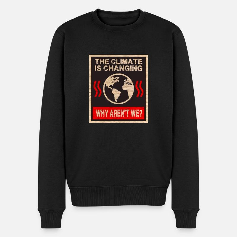 Klimawandel - Männer Premium Bio Pullover - Schwarz
