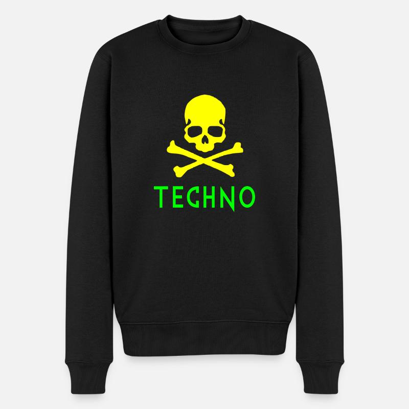 Techno-Knochen - Männer Premium Bio Pullover - Schwarz