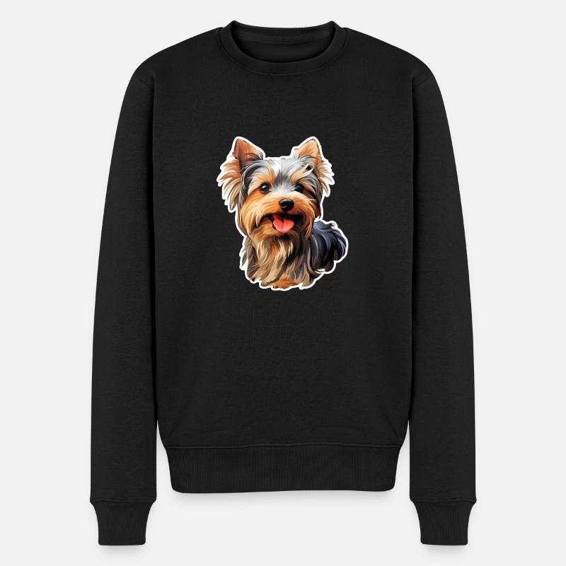 Yorkshire Terrier mignon - Pull Premium bio Homme - noir