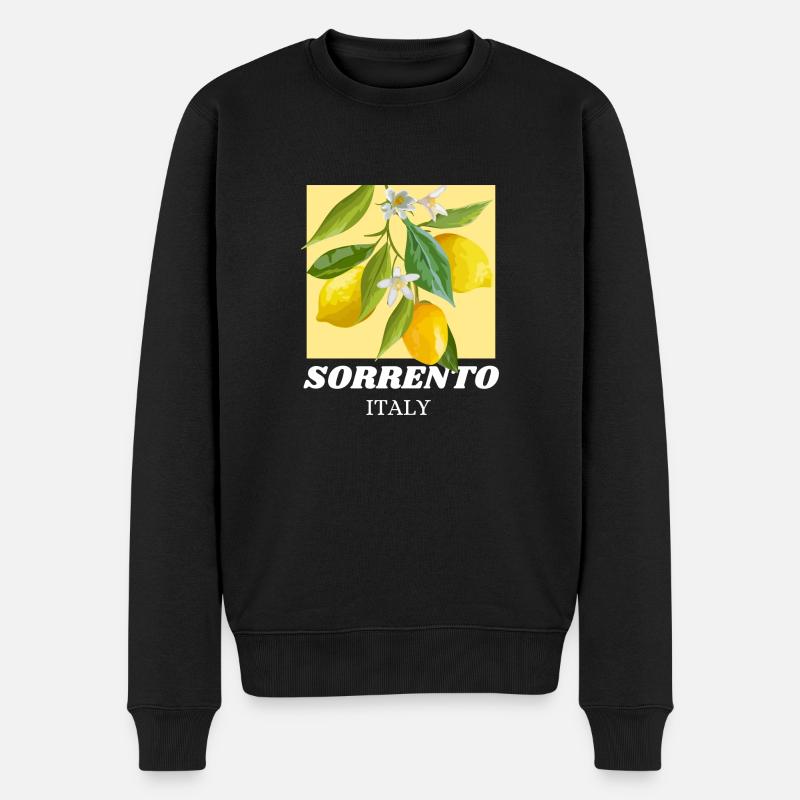 Sorrent Italien Zitrone - Männer Premium Bio Pullover - Schwarz