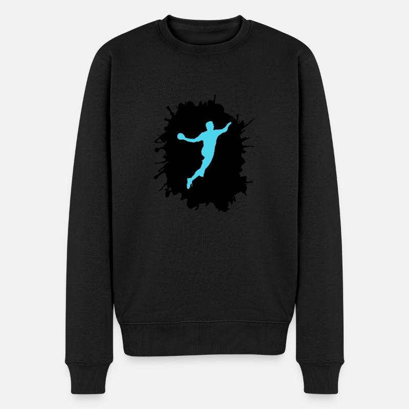 splatter handball - Männer Premium Bio Pullover - Schwarz