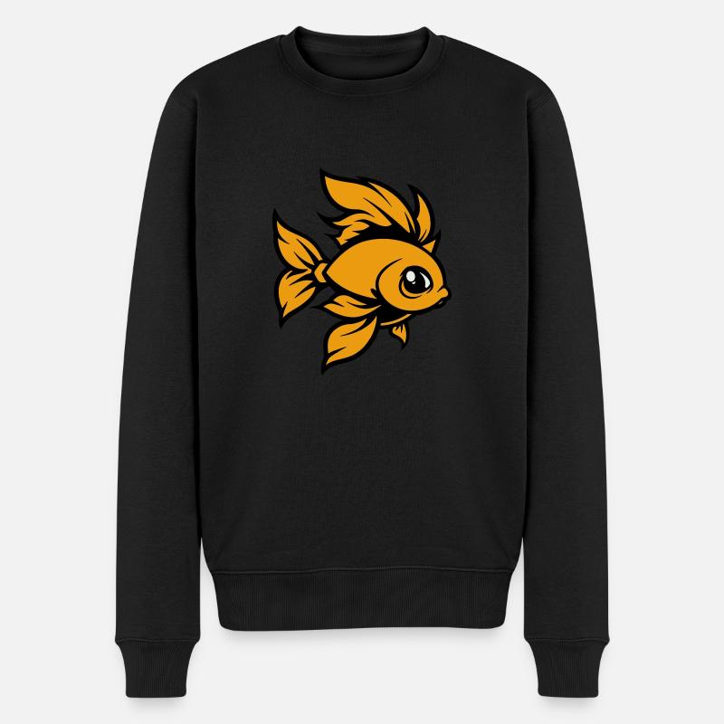 Poisson rouge Poisson Bande Dessinée - Pull Premium bio Homme - noir
