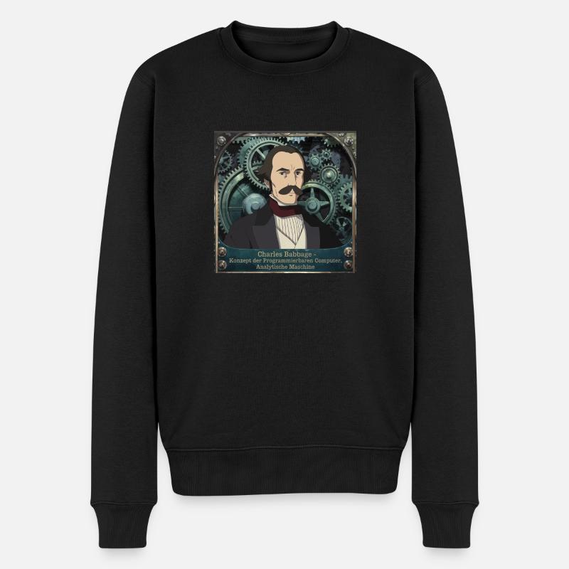 Erbe der Menschheit - Charles Babbage - Männer Premium Bio Pullover - Schwarz
