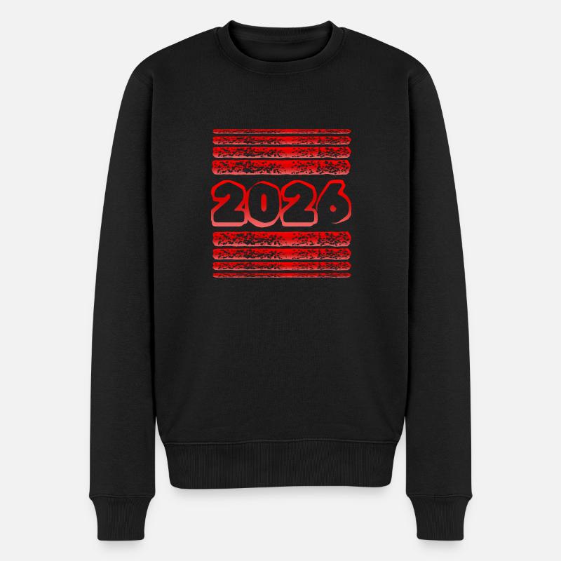 2026 - Männer Premium Bio Pullover - Schwarz
