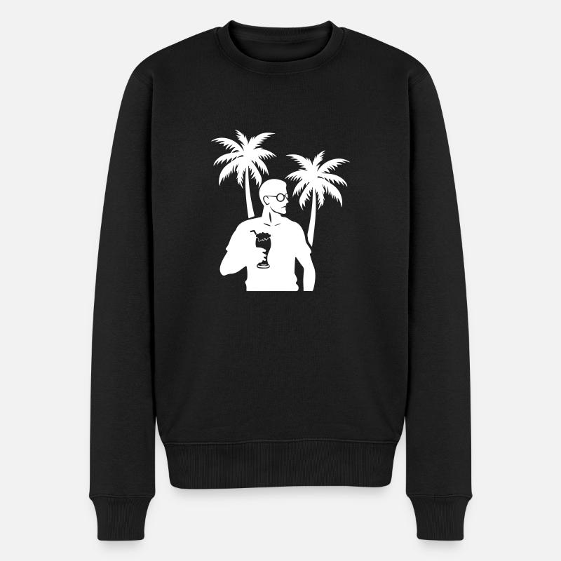 Palm Tree Holiday Boire - Pull Premium bio Homme - noir
