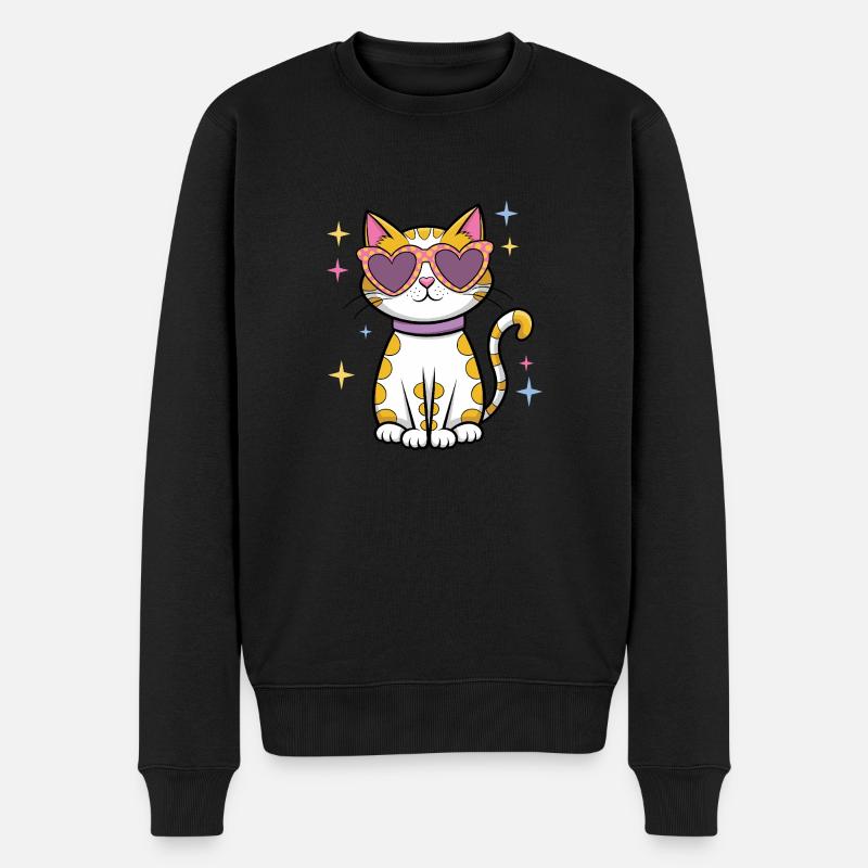 Étincelle de chat - Pull Premium bio Homme - noir