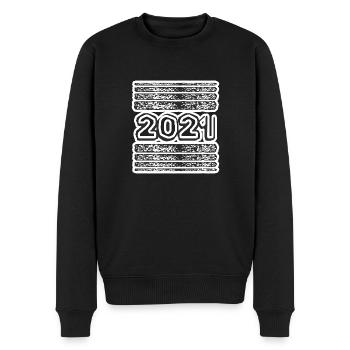 2021 - Männer Premium Bio Pullover - Schwarz - Vorne - Nico (187cm)