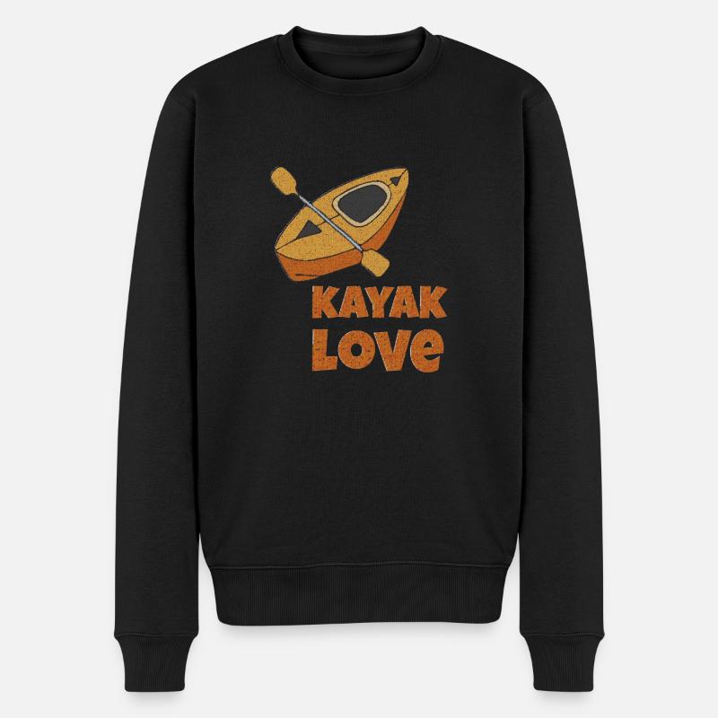kayak love - Männer Premium Bio Pullover - Schwarz