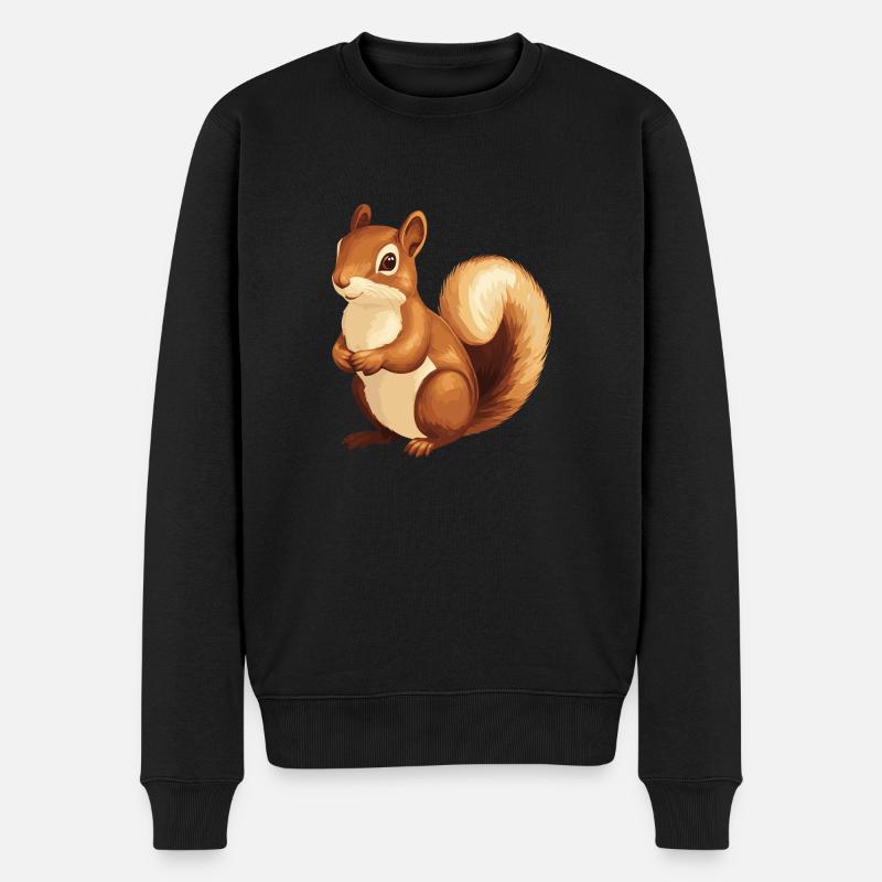 Eichhörnchen - Männer Premium Bio Pullover - Schwarz