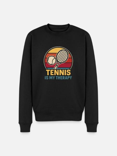 Il tennis è la mia terapia – Stile retrò - Maglione ecologico premium da uomo - nero