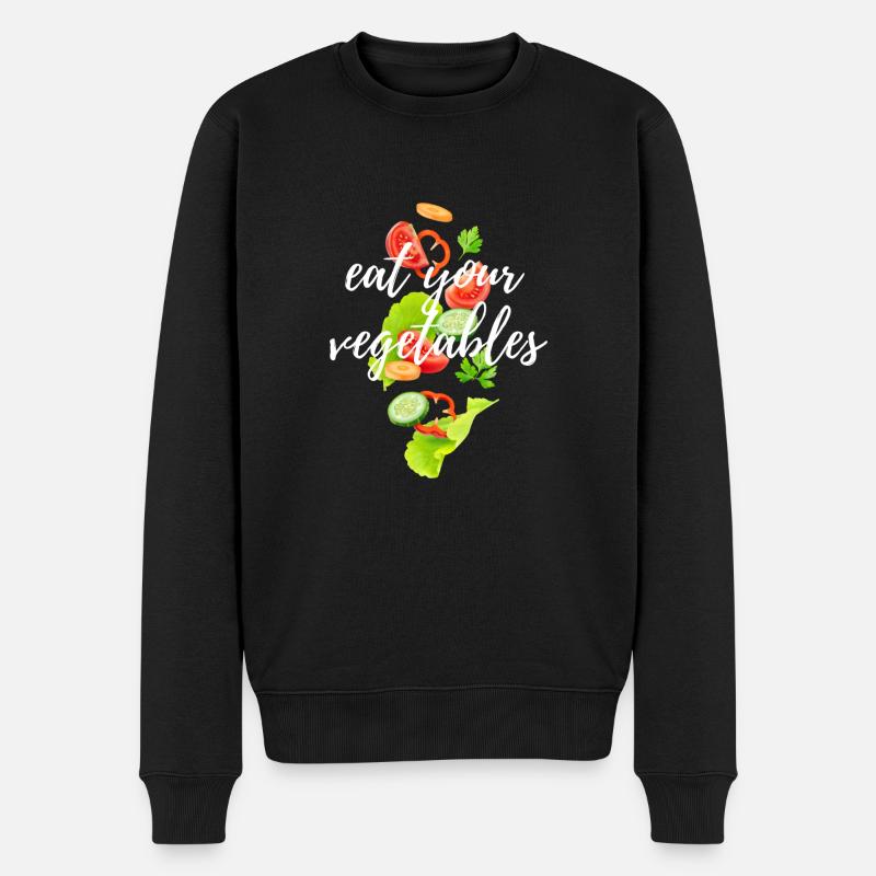 eat your vegetables - Männer Premium Bio Pullover - Schwarz