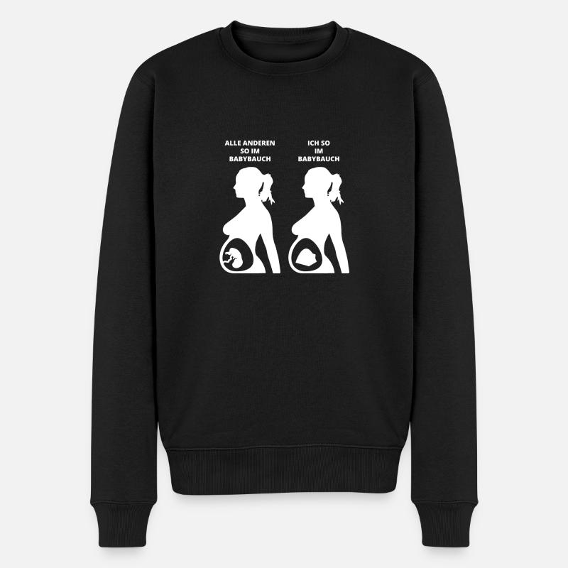 GESCHENK BABYBAUCH GEBOREN camping zelten zelt - Männer Premium Bio Pullover - Schwarz