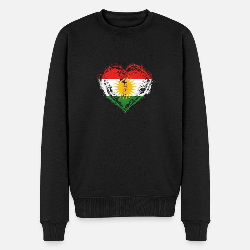 HOME ROOTS COUNTRY LOVE GIFT kurdistan kurde - Männer Premium Bio Pullover - Schwarz