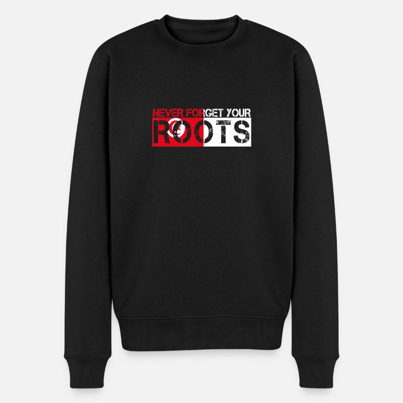never forget your roots love Tunesien - Männer Premium Bio Pullover - Schwarz