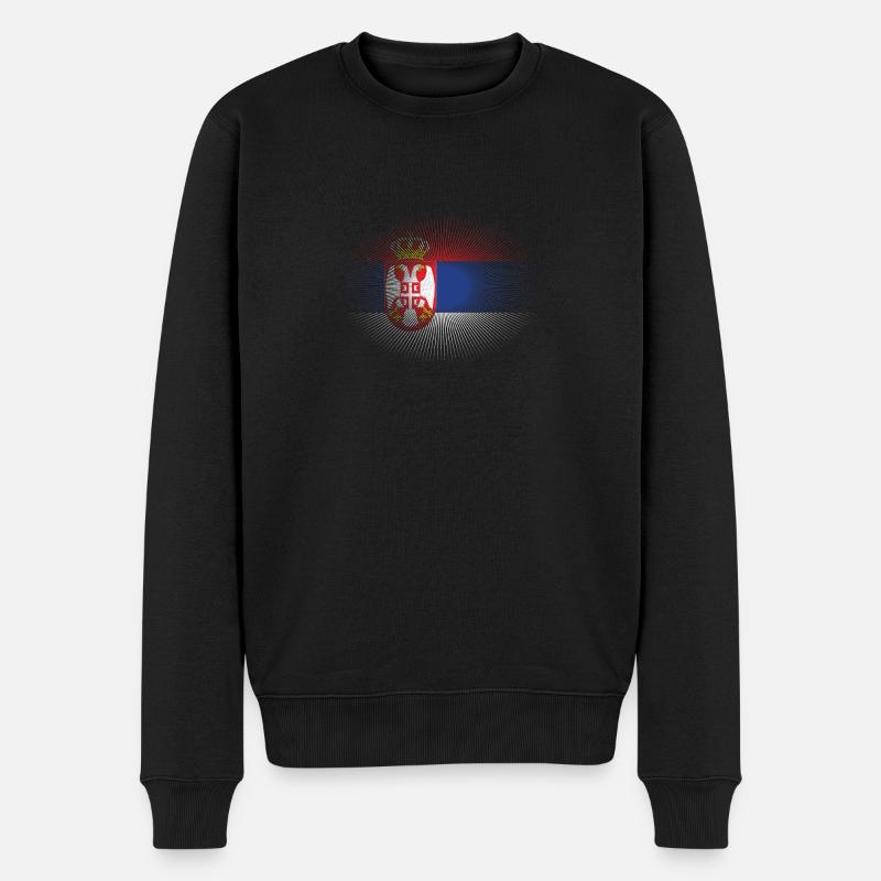 Heimatliebe heimat sonne schein flagge stolz Serbi - Männer Premium Bio Pullover - Schwarz