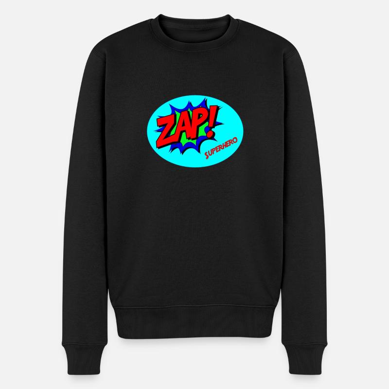 Superhero (Superheld) - Männer Premium Bio Pullover - Schwarz