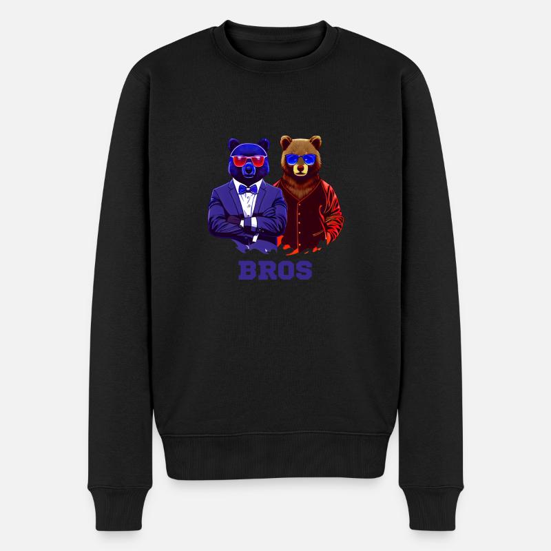 coole bros brüder bären - Männer Premium Bio Pullover - Schwarz