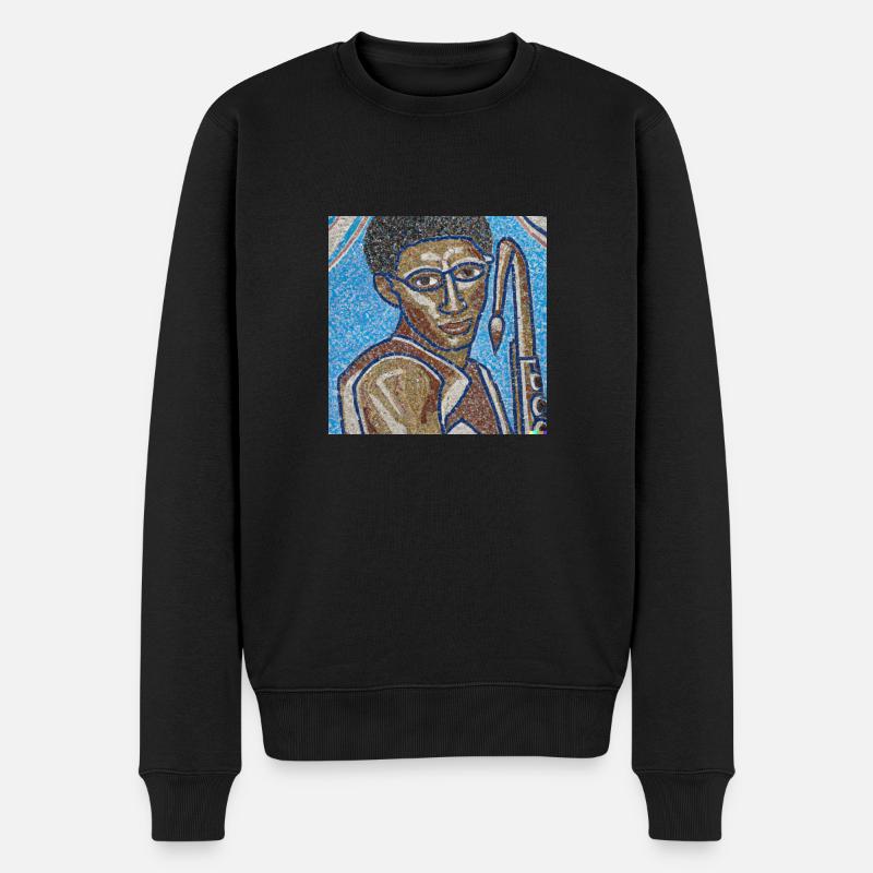 Saxophonspieler - Männer Premium Bio Pullover - Schwarz