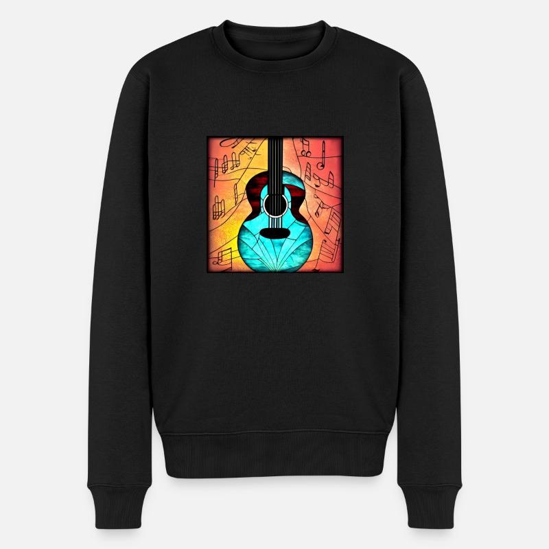 E-Gitarre gute Stimmung - Männer Premium Bio Pullover - Schwarz