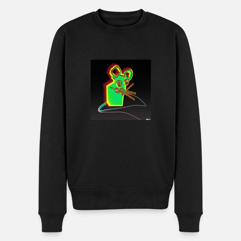Maus - Männer Premium Bio Pullover - Schwarz